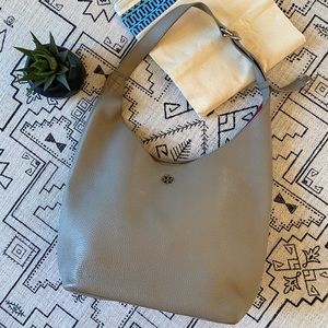 Grey Leather Tory Burch Hobo Bag
